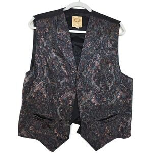Wah Maker Vest Mens Large Multicolor Paisley Western Dress Frontier Clothing